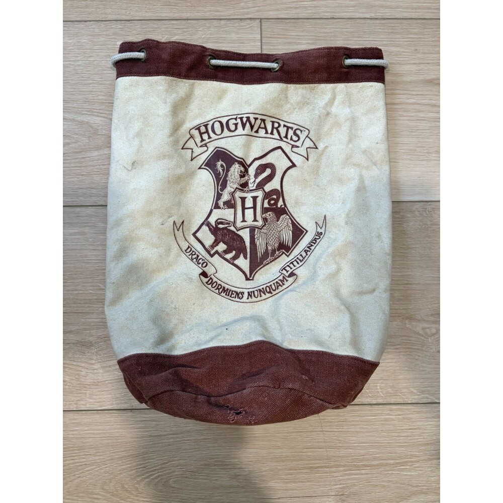 Half Moon Bay Harry Potter Canvas Drawstring Duffle Bag: Hogwarts Crest 16"